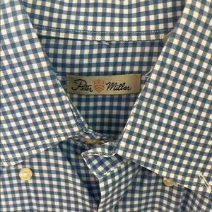 Peter Millar Blue and White Casual Button Down Shirt